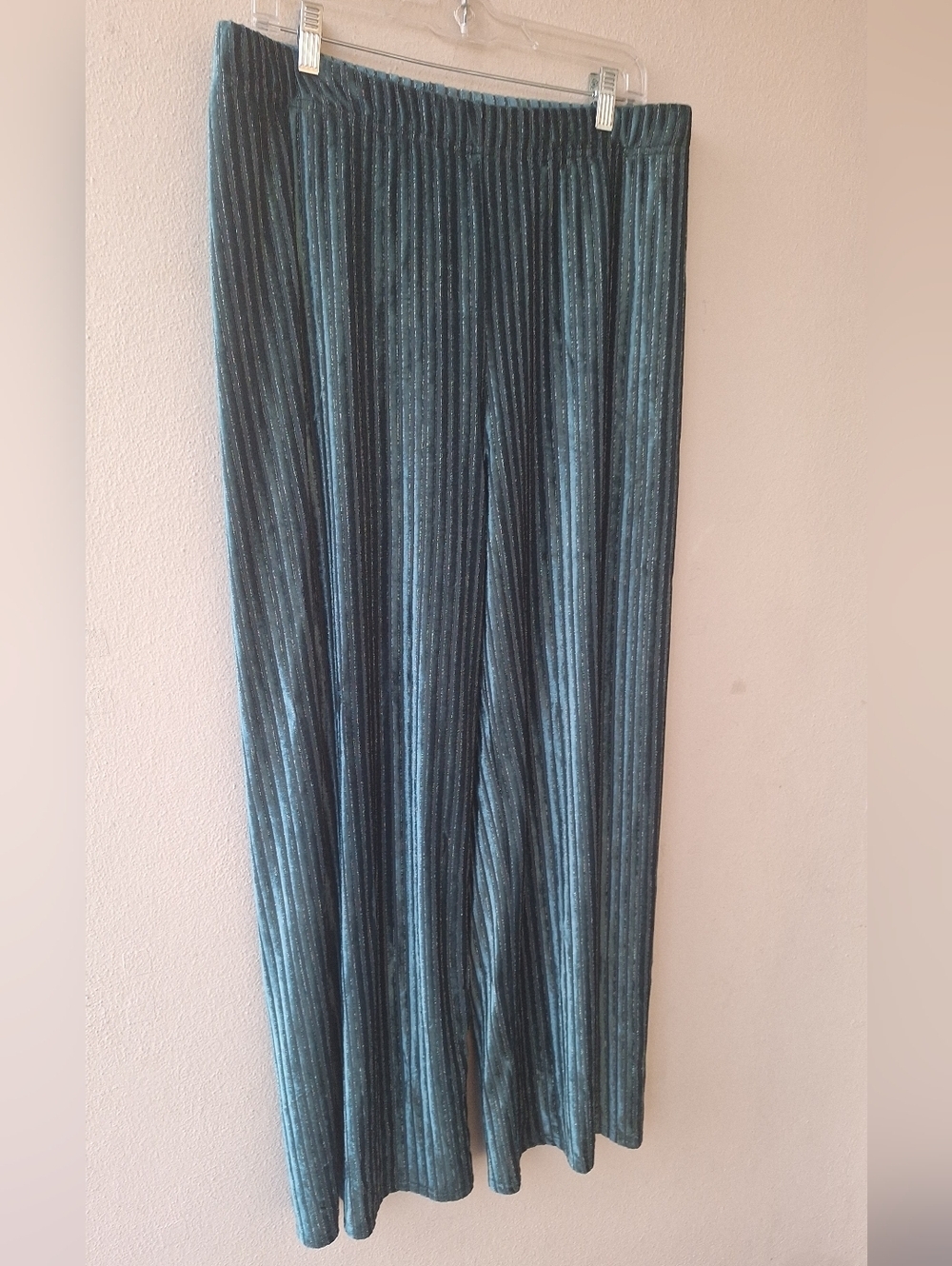 House Of Harlow 1960 Women's Hi-Rise Pull On Flare Pants Lined Dark Teal Size L - Picture 3 of 10